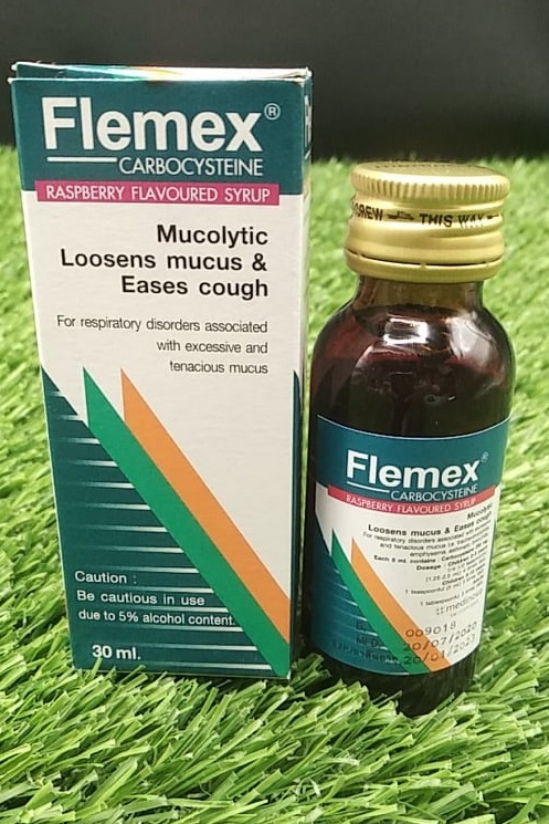 Flemex Raspberry 05684984 - Carbocysteine syrup 30ml (Flemex 30ml)